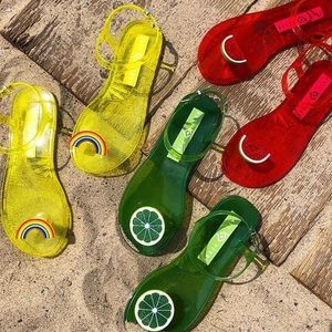 ⏰ Katy Perry Geli Sandal Toe Post Sandal in Rainbow NWB
